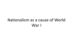 Nationalism as a cause of World War I