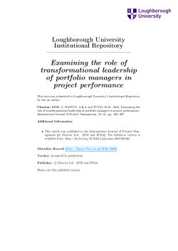 Examining the role of transformational leadership of portfolio