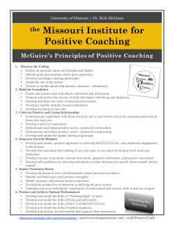 the Missouri Institute for Positive Coaching