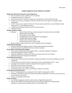 Sample Progressive Person Outline for Jacob Riis