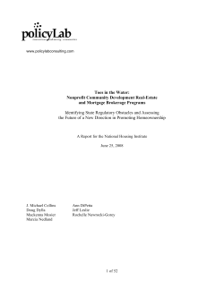 Toes in the Water: Nonprofit Community Development Real