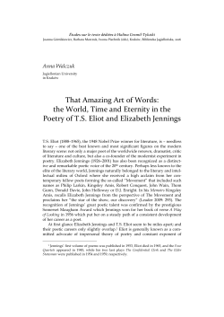 That Amazing Art of Words: the World, Time and Eternity in the
