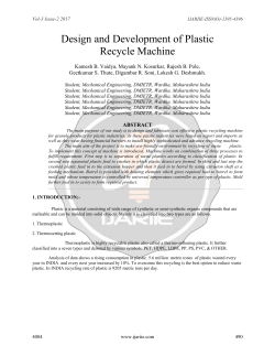 Design and Development of Plastic Recycle Machine
