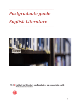 Postgraduate guide English Literature