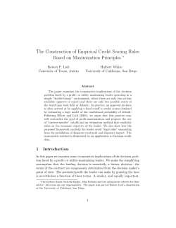 The Construction of Empirical Credit Scoring Rules Based