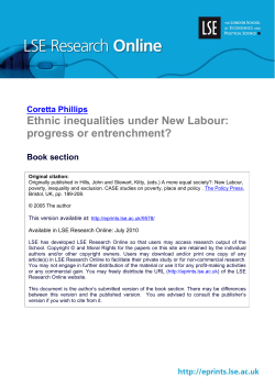 Ethnic inequalities under New Labour
