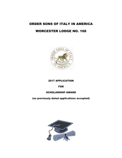 ORDER SONS OF ITALY IN AMERICA WORCESTER LODGE NO. 168