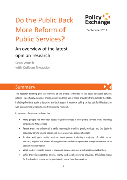 Do the Public Back More Reform of Public