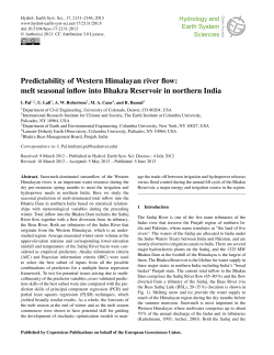 Predictability of Western Himalayan river flow: melt seasonal inflow