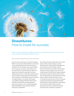 Divestitures: How to invest for success