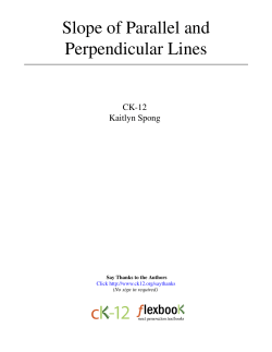 Slope of Parallel and Perpendicular Lines
