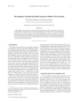 The Signature of Inertial and Tidal Currents in Offshore Wave Records