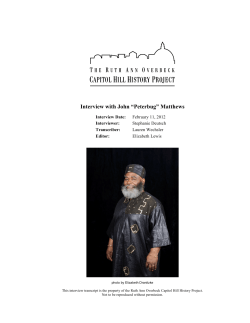 Matthews - Capitol Hill History Project