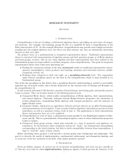 RESEARCH STATEMENT 1. Introduction Categorification is the art