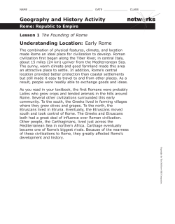 Ch. 11 Geography Early Rome Geography Early Rome
