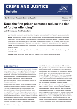 Does the first prison sentence reduce the risk of further offending?