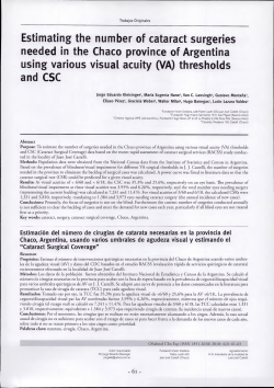 Estimating the number of cataract surgeries needed in the Chaco