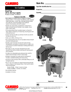 Cambro 100 Pound Capacity Slant Top Ice Caddy Spec Sheet