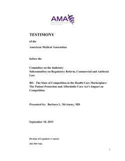 AMA Written Statement on Competition to House Judiciary