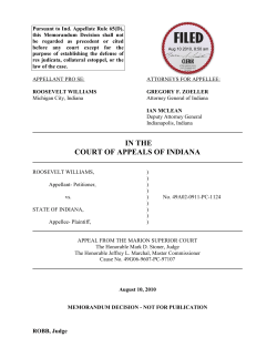 Roosevelt Williams v. State of Indiana