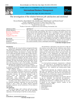 The investigation of the relation between job satisfaction and