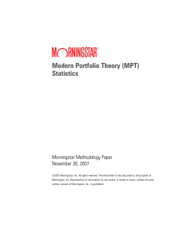 Morningstar MPT Statistics Methodology