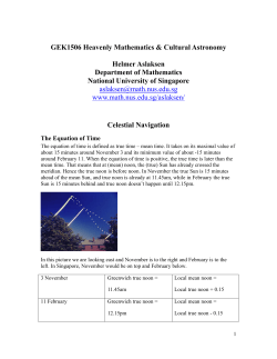 Celestial Navigation and the Equation of Time