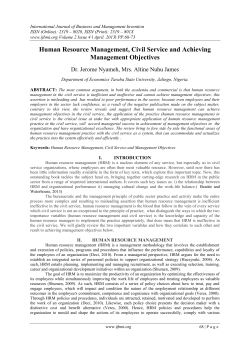 Human Resource Management, Civil Service and Achieving