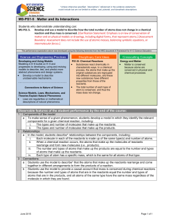 MS-PS1-5 Matter and its Interactions