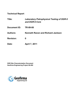 Laboratory Petrophysical Testing of DGR-5 and DGR