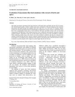 Evaluation of mayonnaise-like food emulsions with extracts of herbs