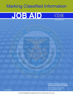 Marking Classified Information Job Aid