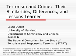 Terrorism and Crime - CCJS - Department of Criminology and