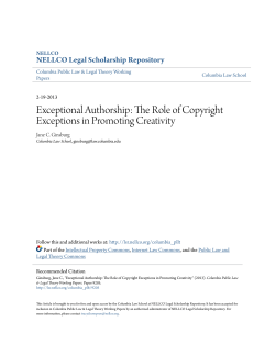 Exceptional Authorship - NELLCO Legal Scholarship Repository