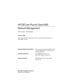 HP DECnet-Plus for OpenVMS Network Management