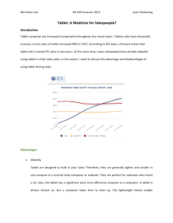 Tablet: A Medicine for Salespeople?