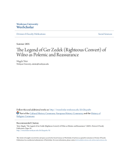 The Legend of Ger Zedek (Righteous Convert) of