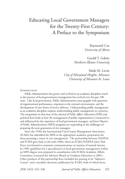 Educating Local Government Managers for the Twenty