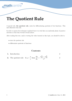 The Quotient Rule