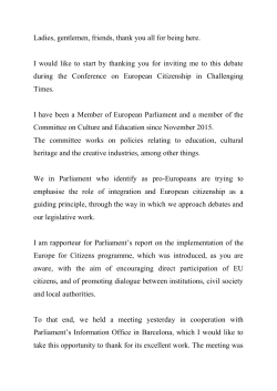 Ladies, gentlemen, friends, thank you all for being here. I would like