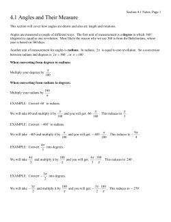 4.1 Angles and Their Measure