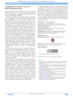 Cryoglobulinemic vasculitis in the era of direct