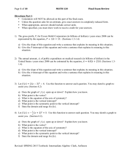 Page 1 of 10 MATH 120 Final Exam Review Revised