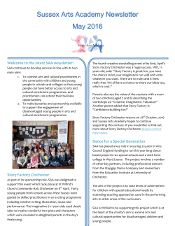 Sussex Arts Academy Newsletter May 2016