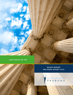 Pro Bono Report - Duane Morris LLP