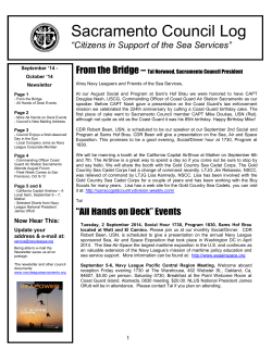 Sacramento Council Log - Navy League Sacramento Council