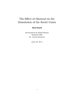 The Effect of Glasnost on the Dissolution of the Soviet