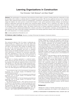 Learning Organizations in Construction