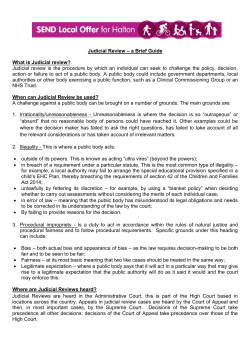 Judicial Review - Halton`s Local Offer