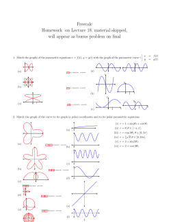 Freecalc Homework on Lecture 18, material skipped, will